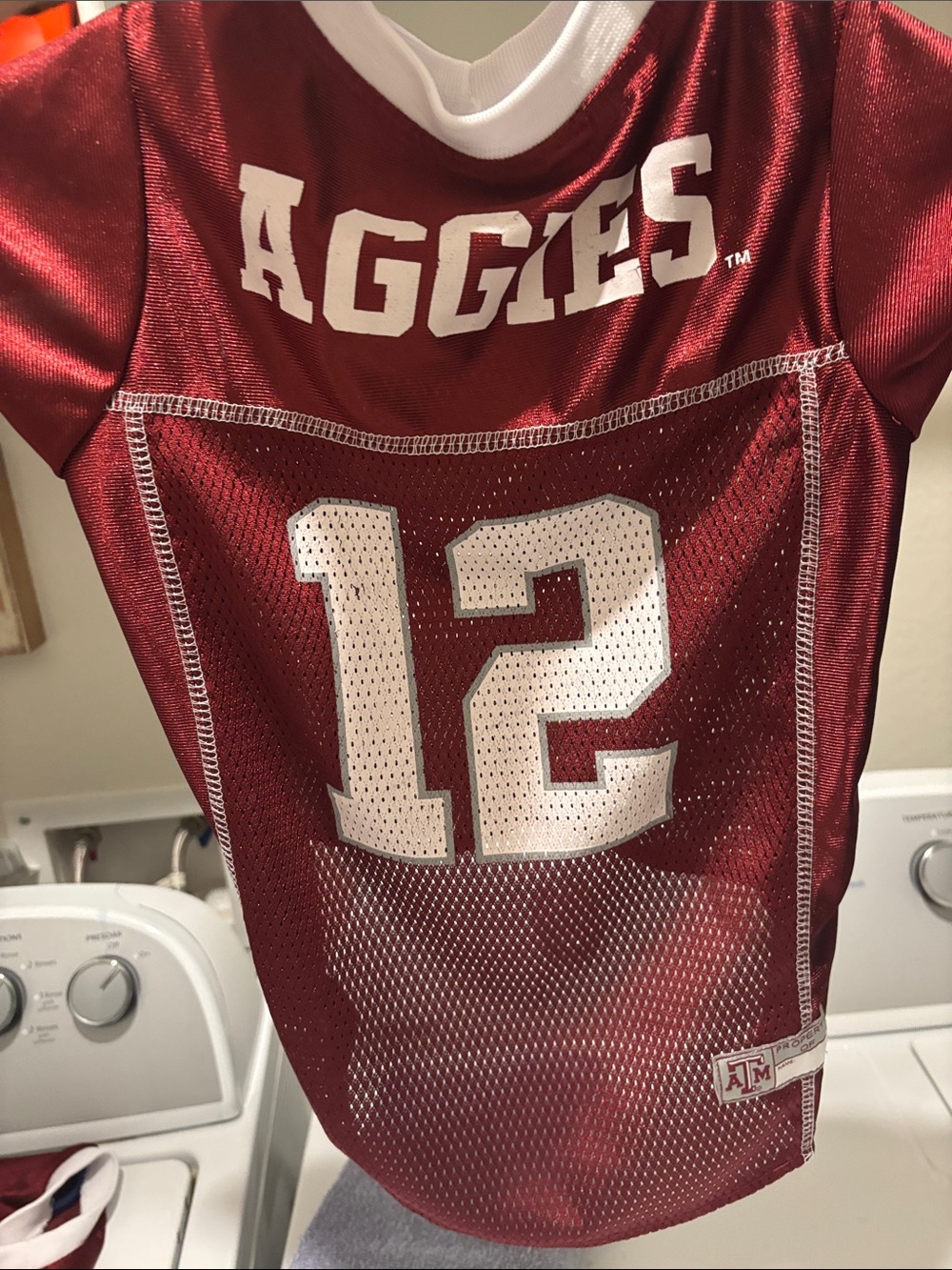 Aggies Maroon Dog Jersey - Team Number 12 Large.